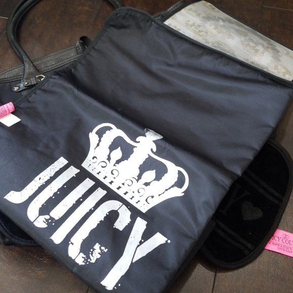 Juicy Couture Black Diaper bag set used ge…